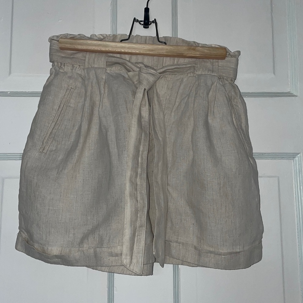 Mango Linen Paper bag shorts size XS